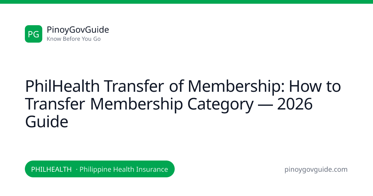 PhilHealth Transfer of Membership: How to Transfer Membership Category ...